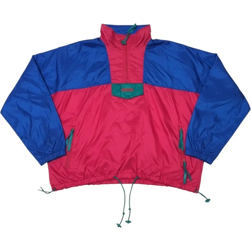 Vintage 90s Columbia Radial Sleeve Windbreaker Jacket Mens XL Colorblock Anorak
